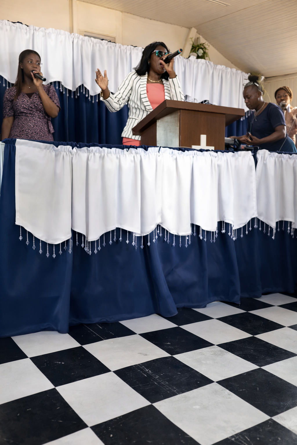 Rev. Gemma leading worship